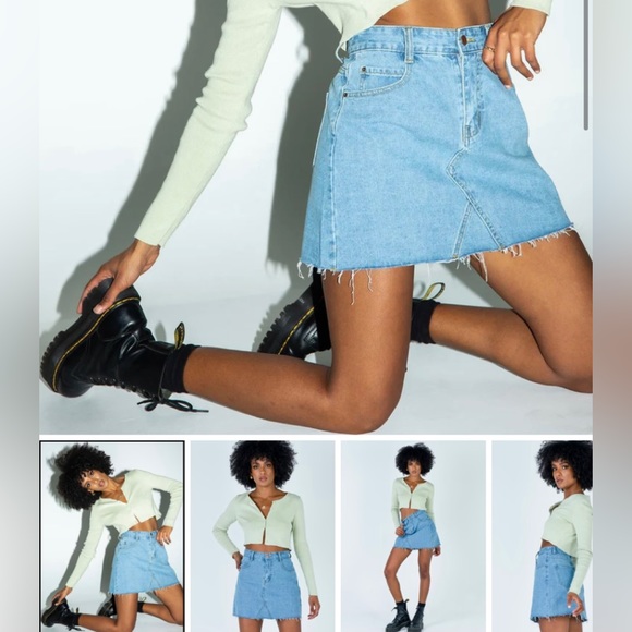 Princess Polly Hallie Denim Mini Skirt - Size 6 - Picture 1 of 4